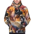 thumbnail image 2 of Bingfone Abstract Lion Painting Men's Drawstring Hoodie Long Sleeve Pocket Sweatshirts-4X-Large, 2 of 6