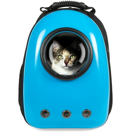 Air Force Backpacks - Best Choice Products Pet Carrier Space Capsule Backpack, Bubble Window Lightweight Padded Traveler for Cats, Dogs, Small Animals w/ Breathable Air Holes - Blue