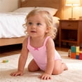 thumbnail image 7 of hengsof Baby Girls Sleeveless Romper, Cotton Breathable Comfortable Suspenders Bodysuit, Summer Thin Newborn Crawling Climbing Suit, 7 of 7