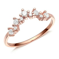 UIONEN Rose Gold Rings Women 925 Sterling Silver Jewelry V Stacking Ring Size 5