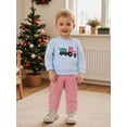 thumbnail image 5 of Spewahor Toddler Baby Christmas Outfit Truck Tree Embroidered Long Sleeve Sweatshirt Plaid Elastic Waist Pants 2 Piece Set, 5 of 9