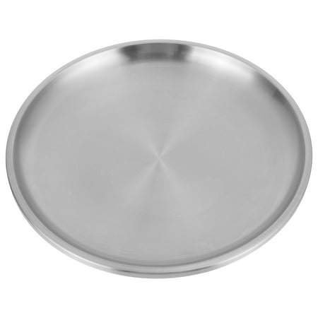 

1Pc Stainless Steel Bakeware Round Pan Dish Plate Cuisine Storage Plate