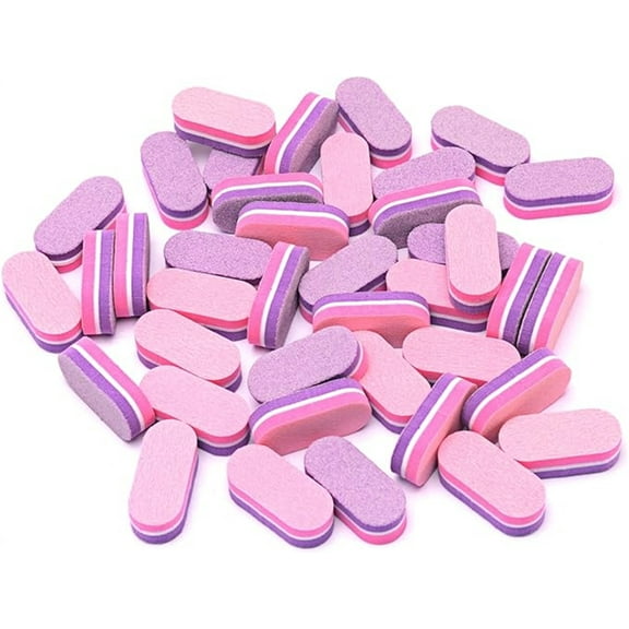 Mini Nail Buffers 40 Pack,Double-Sided Grinding Small Sponge Rub,100/180 Grit Nail Buffer Block,Wear-resistant Sand File Strip,Buffers for Acrylic Nails and Natural Nails (Pink)