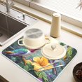 thumbnail image 6 of Ryvnso Hummingbirds Lily Flower Dish Drying Mat for Kitchen Countertop 18x24 Large Dish Pad Drainer Rack Dish Sink Mats, 6 of 7