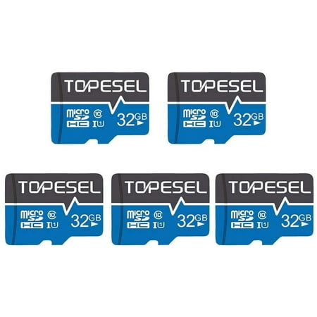TOPESEL 32GB Micro SD Card 5 Pack Memory Cards Micro SDHC UHS-I TF Card Class 10 for Camera/Drone/Dash Cam(5 Pack U1)