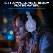 Ecomoment Gaming Headset for PC, PS5, Xbox Series X/S, Xbox One, Switch, MAC, Xbox Headset with Noise Canceling Microphone, Wired Over-Ear Gaming Headphones with LED Light&7.1 Surround Sound/