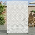 thumbnail image 2 of MAYEERTY 72 × 47in Outdoor Privacy Screen with Stand Metal Balcony Decorative Screen, White, 2 of 7