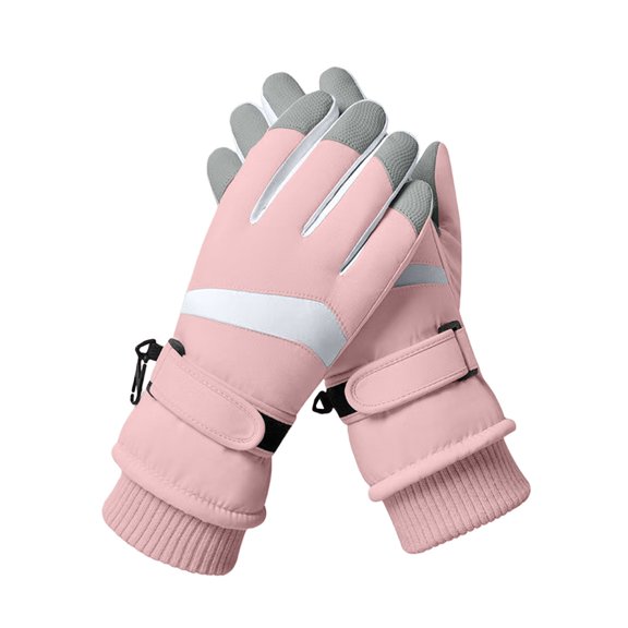 2Pairs Waterproof Ski Winter Gloves Cold Weather Warm Fleece Snowboard Snow Mittens Windproof Insulated Gloves for Men Women Outdoor Sports Skiing Snowboarding 2026 Gift Set, Pink