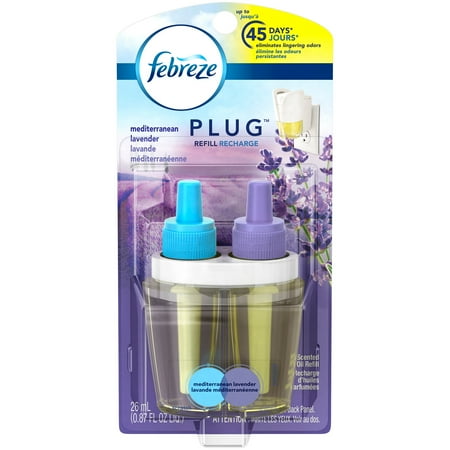 Febreze Plug In Scented Oil Air Freshener Refill, Mediterranean Lavender, 0.87 Fl Oz