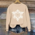 thumbnail image 6 of HOMBOM Crewneck Sweatshirts for Women Light Up Beige Christmas Cute Merry Casual Snowflake Adults Sweatshirt Xmas, 6 of 6