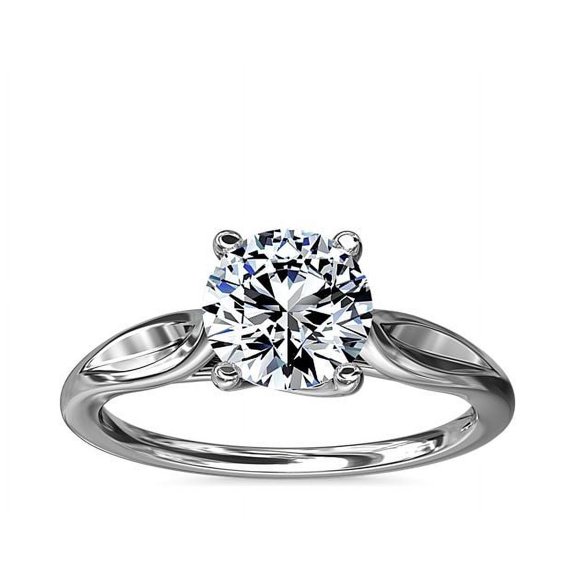 1.00 Carat Round Shape Solitaire Genuine Diamond Beautiful Wedding Ring for Women Solid 14K White Gold Size 7