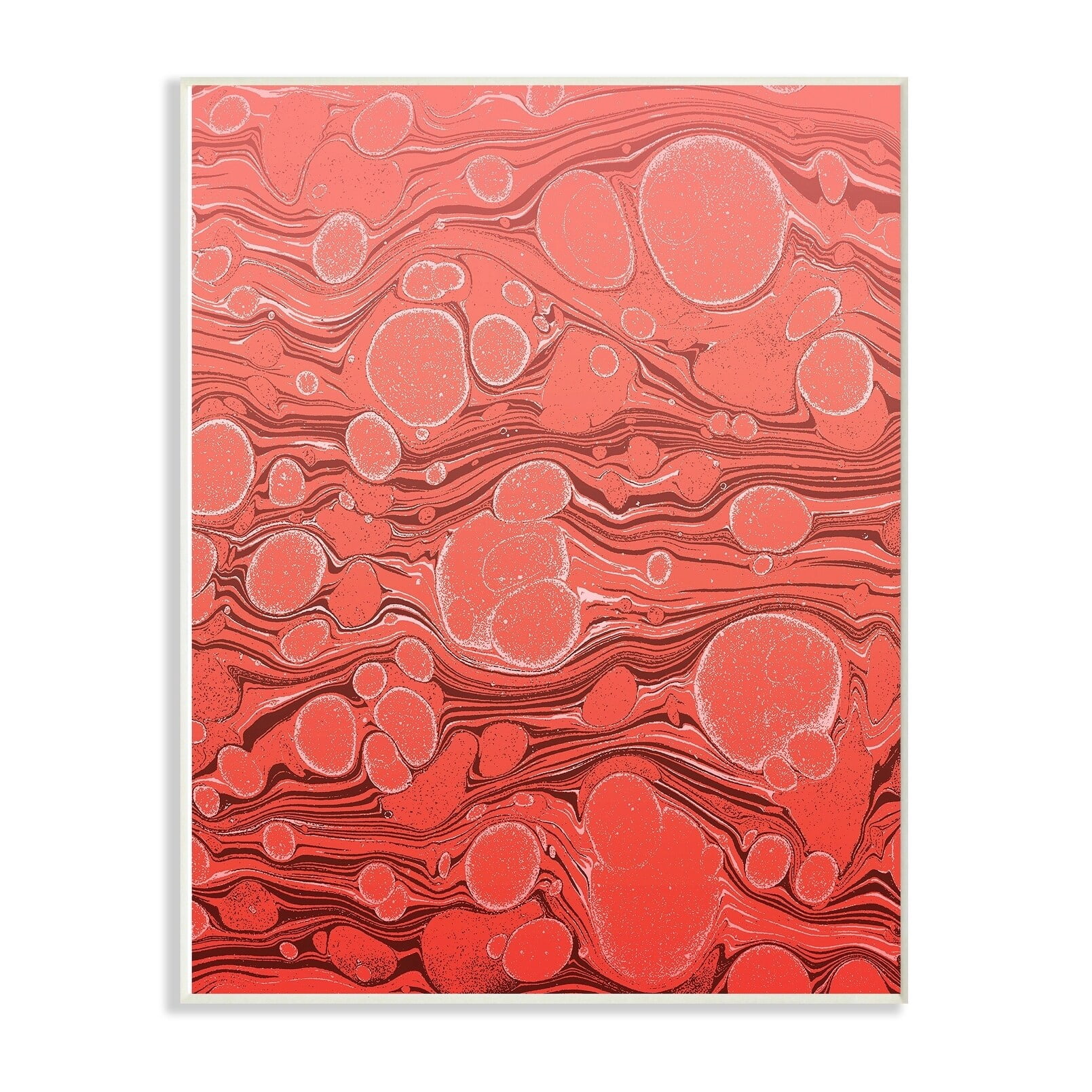 The Stupell Home Decor Coral Seventies Lava Lamp Marble Print Wall Plaque Art