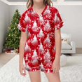 thumbnail image 2 of YOUSNH Ensemble de Pyjama de Noël pour Enfants, Col Boutonné, Manches Courtes et Shorts, Rose 4-5 Ans, 2 of 5