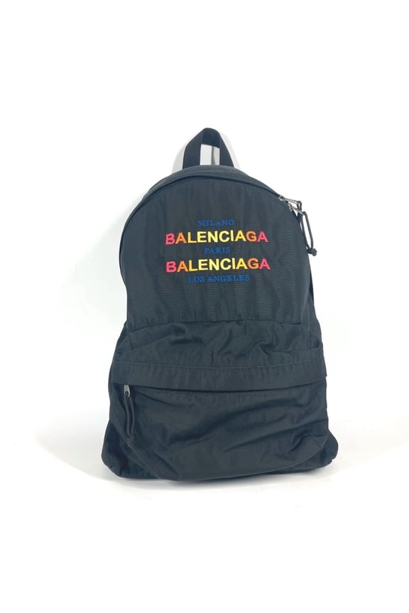 Pre-Owned BALENCIAGA 503221 Explorer Backpack, Nylon, Women's, Black