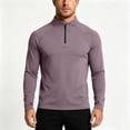 thumbnail image 5 of Men Fall Clothes,Athletic Shirts for Men Solid Color Long Sleeve 1/4 Zip Stretchy Sport T-Shirts with Thumb Hole Casual Gym Workout Top, 5 of 7