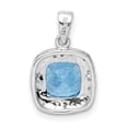 thumbnail image 4 of Auriga Fine Jewelry 925 Sterling Silver Rhodium Light Swiss Blue Topaz Pendant for Women (L-17mm, W-11mm), 4 of 6