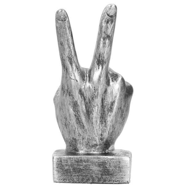 Escultura De Gesto De Victoria, Estilo Europa, Resina Creativa Retro, Escultura De Gesto De Dedo, Adorno De Espritorio, Decoración De Oficina En El Hogar, Estatua De