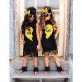 thumbnail image 3 of StylesILove Kids Girl Best Friend Twins Sleeveless Tassel T-shirt Dress With Bow Headband (120/3-4 Years, Black Left Heart), 3 of 4