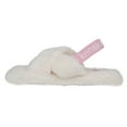 thumbnail image 7 of Kensie Cute Cross Strap Faux Fur Home Slippers, Ivory (Women's), 7 of 7