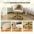 thumbnail image 4 of Ktaxon Flannel Accent Chair Multi-Use Makeup Desk Chair with 360 Swivel Adjustable Height for Bedroom Office Dorm Khaki, 4 of 9