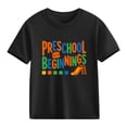thumbnail image 2 of Afuyipoi Boys Girls Back to School T-Shirt 100%Cotton Graphic Short Sleeve Casual Shirt Top Black Size 4T, 2 of 6