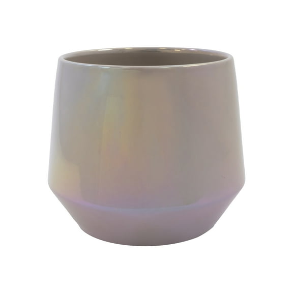 Mainstays Cosmo 8.25" x 8.25" x 7" Round Iridescent Gray Ceramic Planter