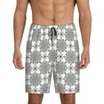 thumbnail image 3 of Lsque Retro sketch flower lines Mens Sleep Pajama Shorts,Short Pajama Pants, Cotton Ultra-Soft Knit-X-Large, 3 of 9