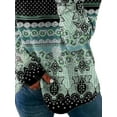 thumbnail image 4 of DYMADE Women Ethnic Style Print Long Sleeve Loose T-shirt Top, 4 of 4