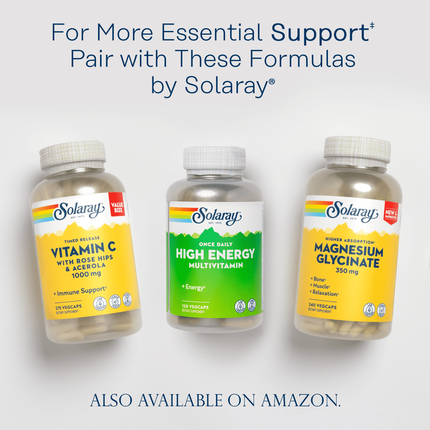 Solaray High Energy Multivitamin | Once Daily, Timed-Release Formula | Whole Food & Herb Base | Non-GMO