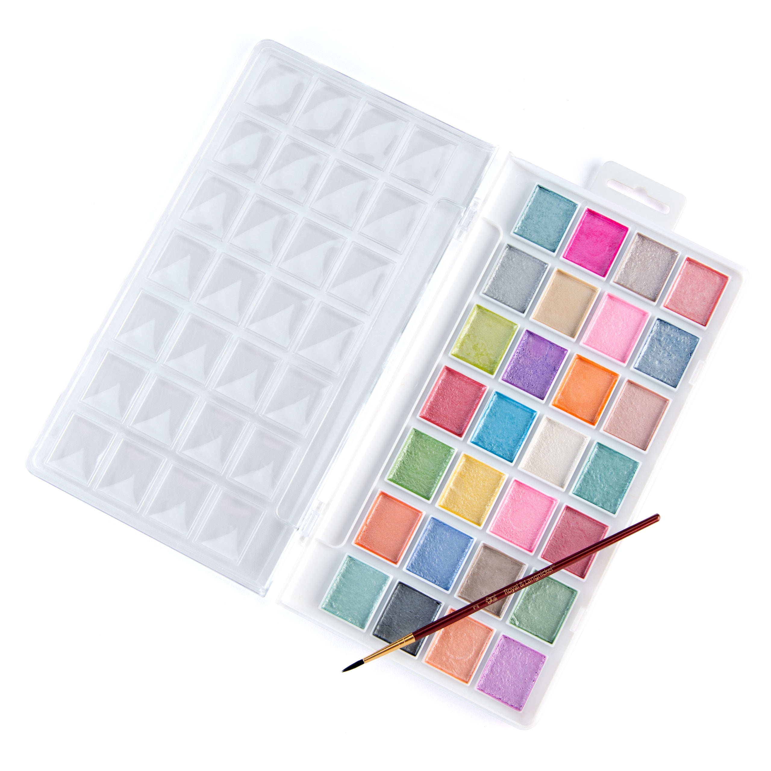 Royal & Langnickel Essentials - Pearlescent Watercolor Artist Cake Paint with Brush 29 Pieces