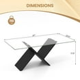 thumbnail image 3 of Gymax 47'' Rectangle Glass Coffee Table w/ Tempered Glass Tabletop & Geometric, 3 of 10