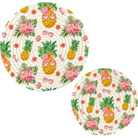 

Pineapple 2 Pack Pot Holders Trivets Heat Resistant Hot Pads for Kitchen Table Decoration Trivets for Hot Dishes/Pot/Bowl/Teapot/Hot Pot Holders 7 + 9.45