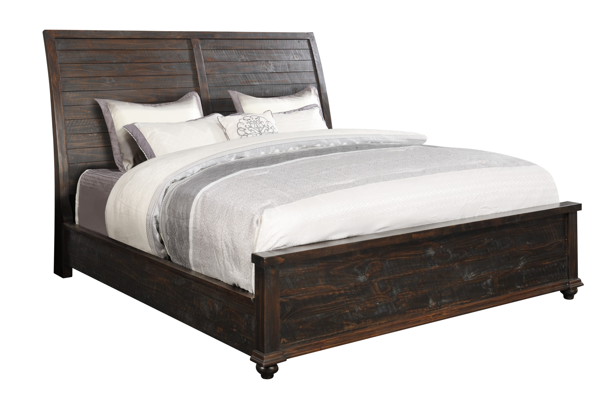 Emerald Home Mountain Retreat Dark Mocha Bed with Thick Molding