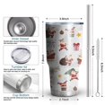 thumbnail image 6 of 30oz White Christmas Santa Pattern Tumblers Stainless Steel Tumbler with Lid and Straw,Vacuum Insulated Double Wall Travel Tumbler Cups Mug with Cleaning Brush for Coffee,Tea, 6 of 7