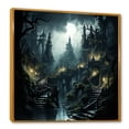 thumbnail image 2 of Designart "Landscape Of Cinematic Mystery Castles" Abstract Landscape Floater Framed Canvas Wall Art, 2 of 5