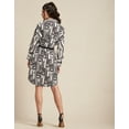 thumbnail image 3 of Moomaya Womens Printed Shirt Dress, Long Cuffed Sleeves Collared Casual Mini Shirt Dress, 3 of 9