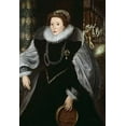 thumbnail image 2 of Zuccari, Federico 23x32 Black Ornate Wood Framed with Double Matting Museum Art Print Titled - Queen Elizabeth of England, 2 of 4