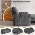 thumbnail image 4 of 91" Contemporary Sleeper Sofa Bed with Pull-Out Memory Foam Bed & Reclining Backrest - Gray Sectional Couch with Hardwood Frame, Ideal for Small Apartments & Guest Rooms, 4 of 9