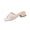 White, variant on White Ladies Mid Heel Square Toe Slippers Thick Heel Lace Design Slip On Summer Comfy Walk
