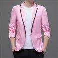 thumbnail image 6 of Gvdentm Men's Sport Coat Casual One Button Blazer Breathable Pink Dress Jackets,2XL, 6 of 7
