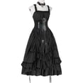 thumbnail image 6 of KLHDSF Women's Vintage Punk Gothic Dress Necklace Set Halloween Renaissance Costume Party Outfit Black XL, 6 of 6