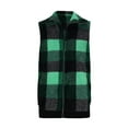 thumbnail image 6 of Srogem Womens Plaid Fleece Vest Casual Sleeveless Fuzzy Sherpa Vest Fluffy Zip Jacket Warm Outerwear, 6 of 8