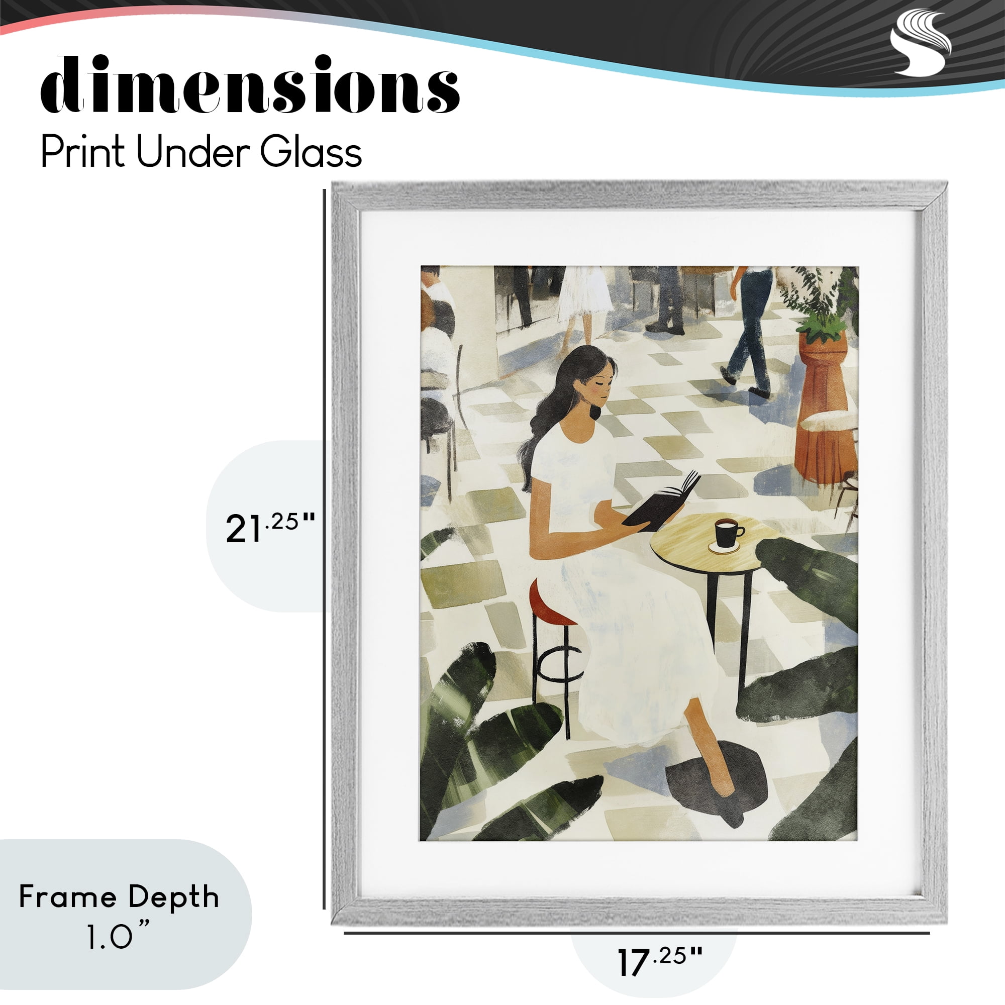 Stupell Industries Coffee & Pages in Cafe Gray Framed Print Under Glass, design by Svetlana Aleynikova