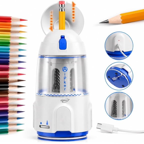 Fun Design Sharpener Flovellvoe Aluminum Alloy Pencil Sharpener Double Hole Beveled Metal ...