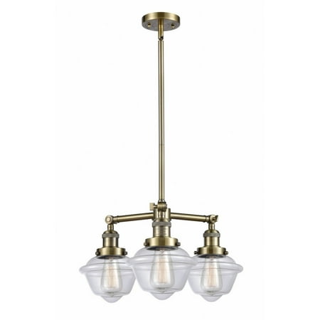 

Innovations Lighting - Oxford - 3 Light Chandelier In Industrial Style-10 Inches