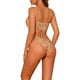 thumbnail image 3 of Conjuntos de bikini de lunares irregulares para mujer de 2 piezas con tirantes ajustables y desmontables, trajes de baño color marrón arena, talla grande, 3 of 5