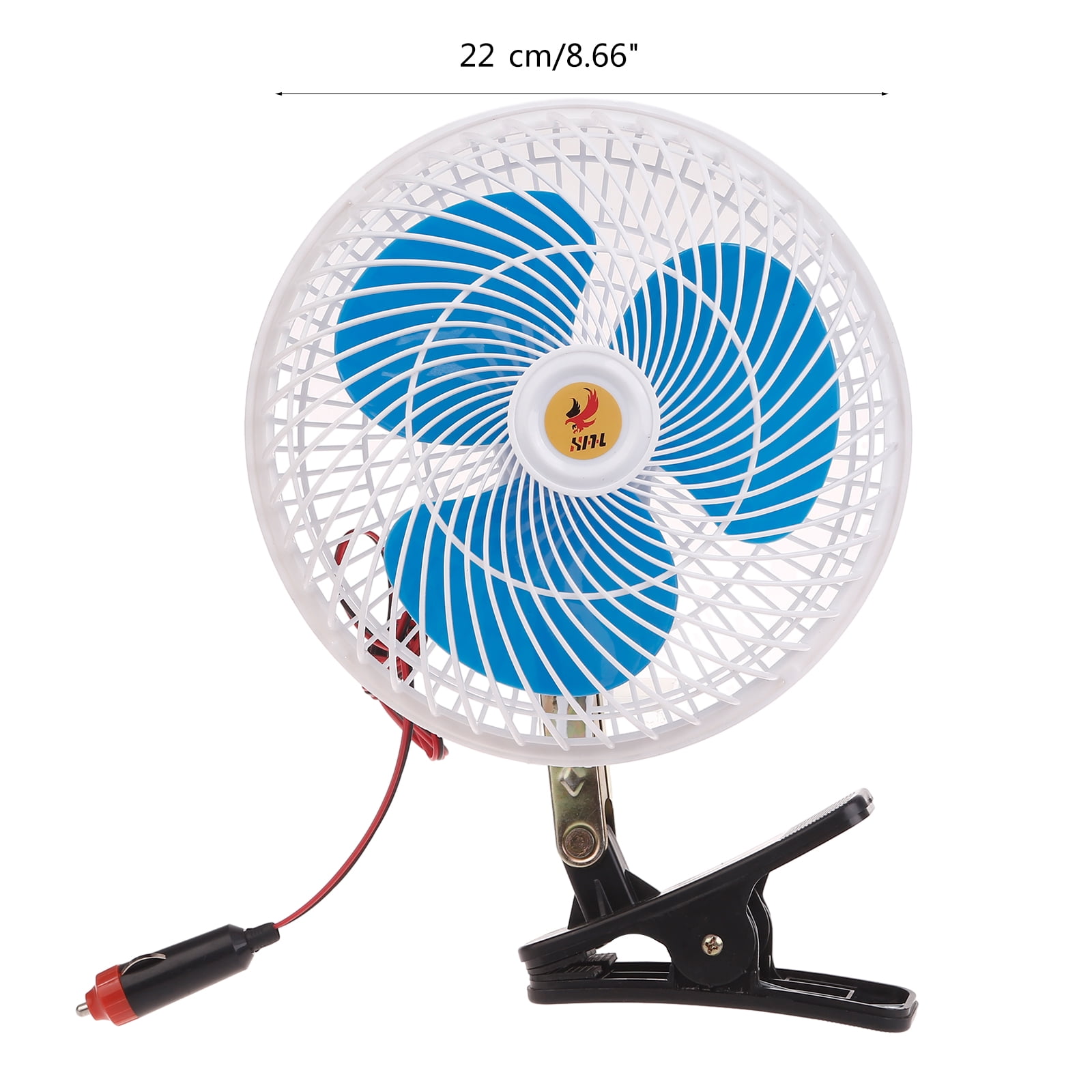 Portable Car Fan for Front Rear Seat, 24V 12V Electric Cooling Gadgets with Clip and Plug, Air Cooler