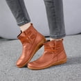 thumbnail image 2 of Stylish Women's Ankle Boots Casual Lace Up Solid Color Flat Wide Mouth Comfortable Footwear for Large Sizes Short Boots, 2 of 9