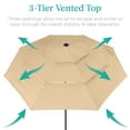 thumbnail image 3 of Best Choice Products 10ft 3-Tier Solar Patio Umbrella w/ 24 LED Lights, Tilt Adjustment, Easy Crank - Sand, 3 of 8