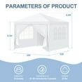 thumbnail image 3 of COBIZI 10 x 10 Party Tent with 4 Sidewalls Outdoor Canopy Tent for party  Patio Camping Gazebo Shelter for Weddings Waterproof Heavy Duty Event Carpa All Season, White, 3 of 10
